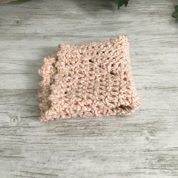 Cotton Crochet Peach Wash Cloth Dish Rag Handmade Absorbent Bath Kitchen - Picture 3 of 8